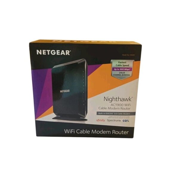 Netgear C6900 Nighthawk AC1900 WiFi Cable Modem Router Dual Band Wired Wireless - Picture 1 of 14
